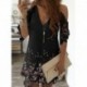 Women Floral Print Dress Sexy V-Neck Off Shoulder Sling Dress Elegant Lace Half Sleeve Party Dress Plus Size Sundress Mini Dress