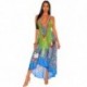 Yg brand women's 2021 summer new sexy open back large V-neck sling retro printed Bohemian long dress