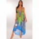 Yg brand women's 2021 summer new sexy open back large V-neck sling retro printed Bohemian long dress